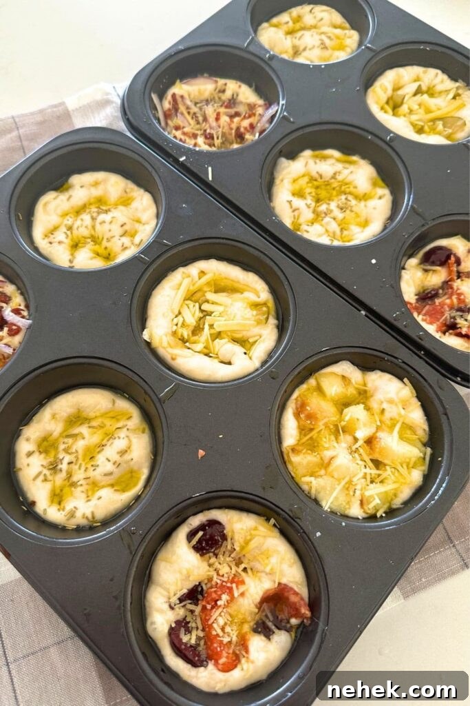 Sourdough Focaccia Muffins for Sharing: Crispy, Airy Bites 11 topped focaccia muffins