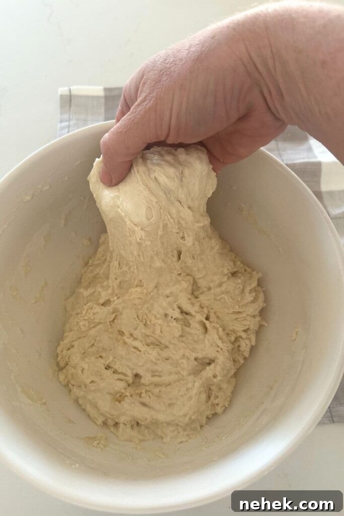 Sourdough Focaccia Muffins for Sharing: Crispy, Airy Bites 6 stretch and fold