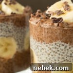 This Banana Cacao Chia Seed Pudding Parfait is an easy, make ahead breakfast recipe.