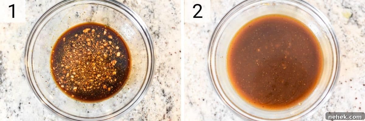 process shots of how to make homemade balsamic dressing