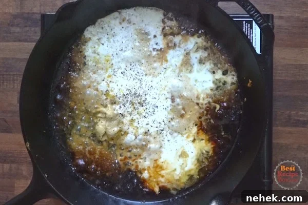 Sauce ingredients in skillet