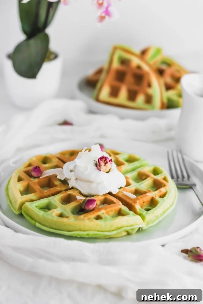 pandan mochi waffle