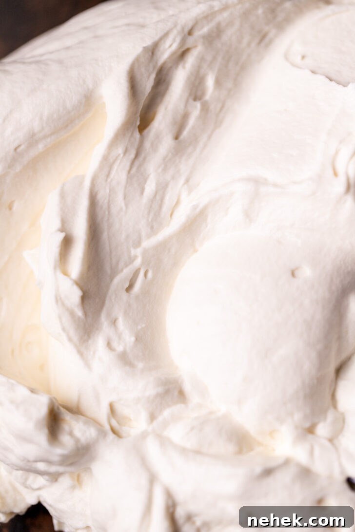 Silky Mascarpone Frosting Recipe for Cakes and Cupcakes 2 Close up of mascarpone frosting.