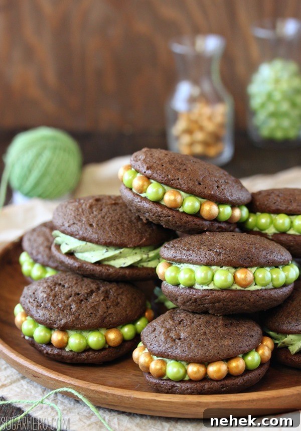 Mint Chocolate Chip Whoopie Pies | SugarHero.com Mint Chocolate Chip Whoopie Pies | SugarHero.com
