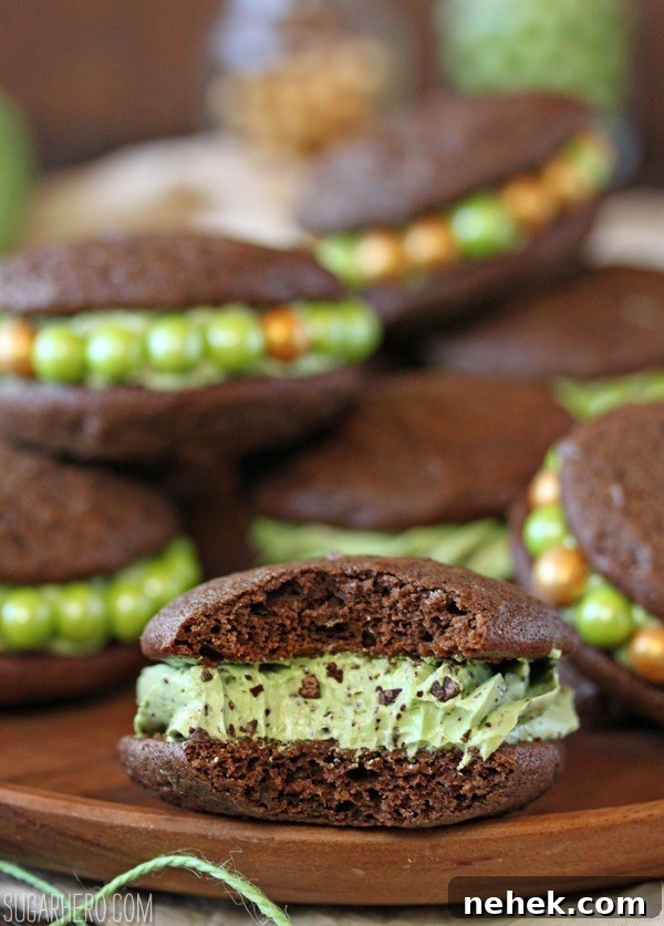 Mint Chocolate Chip Whoopie Pies | SugarHero.com Mint Chocolate Chip Whoopie Pies | SugarHero.com