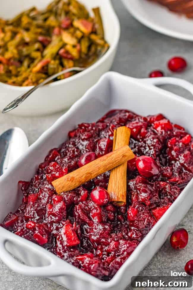 a casserole dish with cranberry sauce in it. 