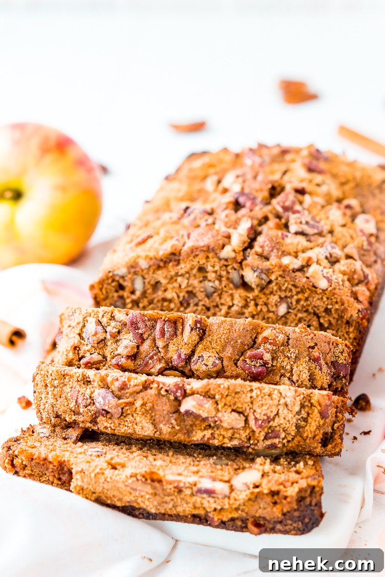 This simple Applesauce Bread is the perfect way to enjoy some of fall’s best flavors. Laced with warm spices, brown sugar, and chopped pecans, this quick bread is a delicious treat to make and share during the autumn season.