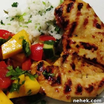 Mango chicken and mango salsa