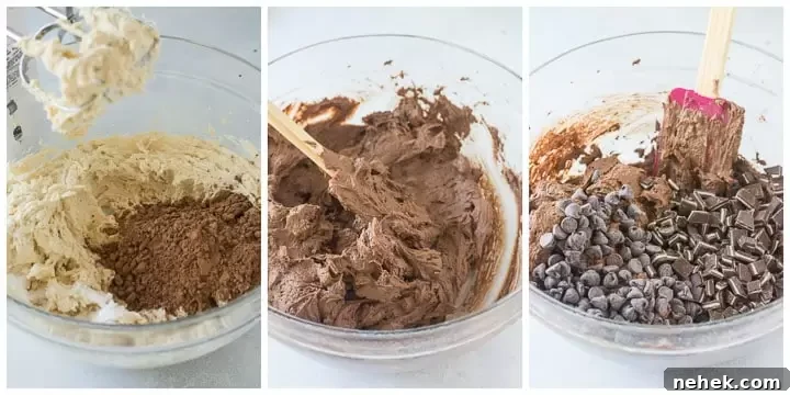 Chocolate Mint Cookies with Fudgy Chocolate Chips 4 how to make chocolate mint cookies steps 4 through 6