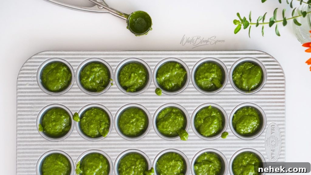 muffin batter in the mini muffin tin