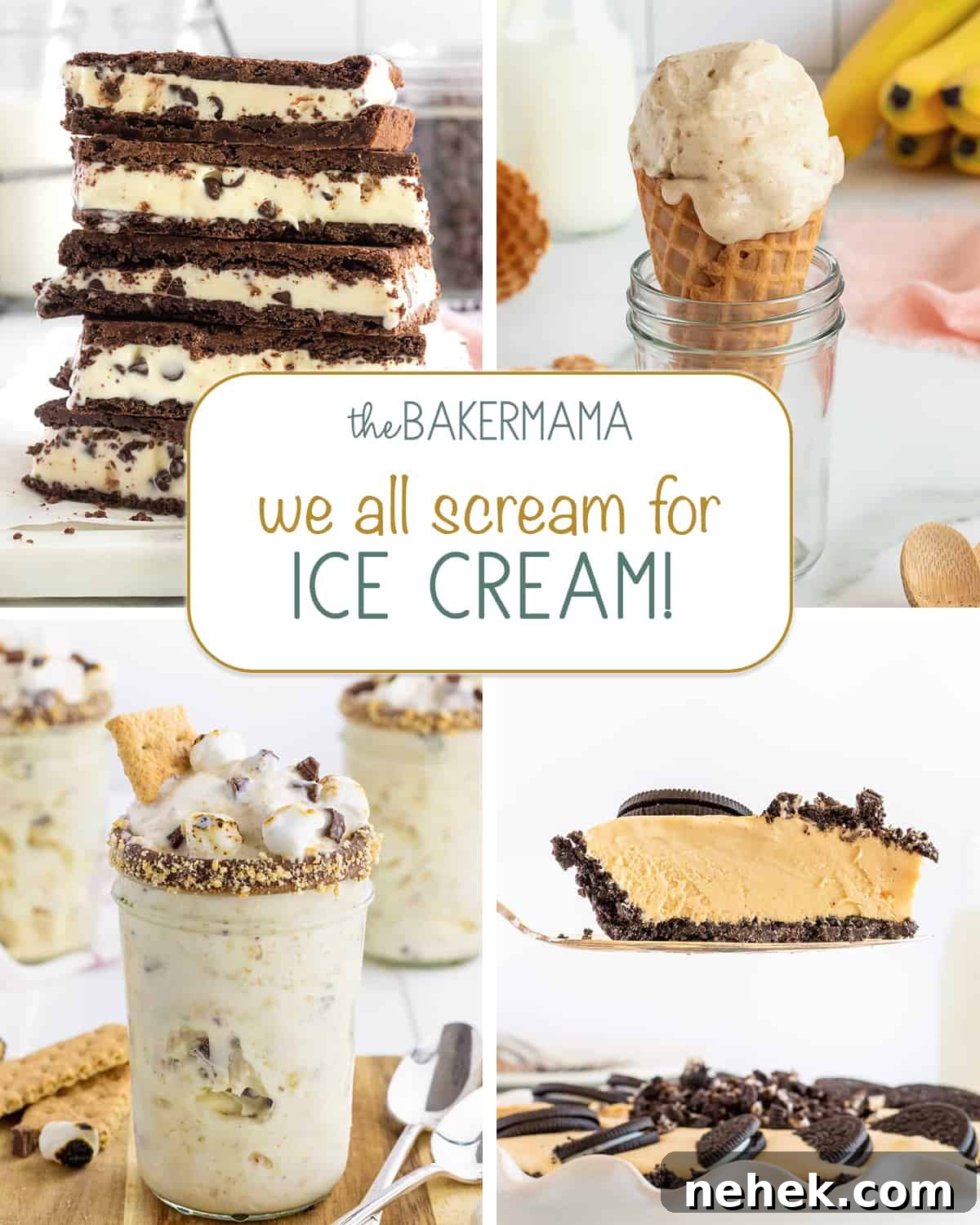 How to Make Homemade Chocolate Tacos: Step-by-Step Recipe 12 Homemade ice cream sandwiches, banana ice cream in a cone, a s'mores blizzard in a mason jar, and a piece of chocolate peanut butter ice cream pie.