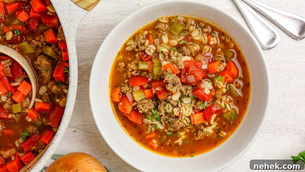 15 Comforting Fall Soups and Hearty Stews for Chilly Nights 11 Beef and Barley Soup with Ground Beef