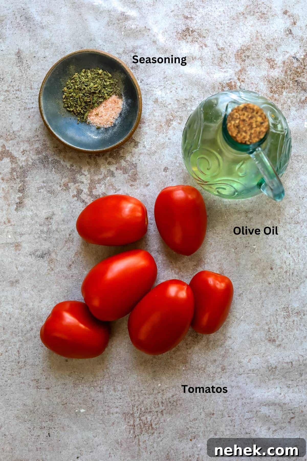 Ingredients to make this dish, overhead shot of bowls and plates.