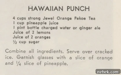 Hawaiian Iced Tea Punch Recipe (Non-Alcoholic) 4 Hawaiian Iced Tea Punch vintage recipe.