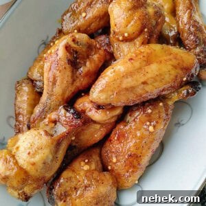 Crispy baked chicken wings flavoured with honey mustard.