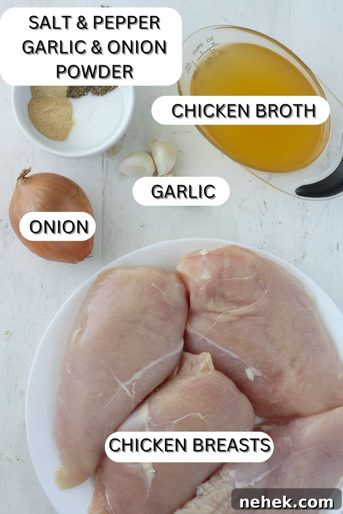 Ingredients for Dutch oven pulled chicken.
