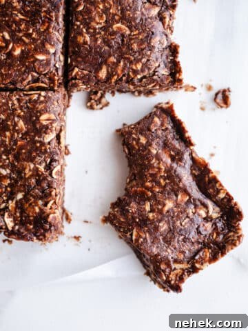 No bake bars on parchment paper.