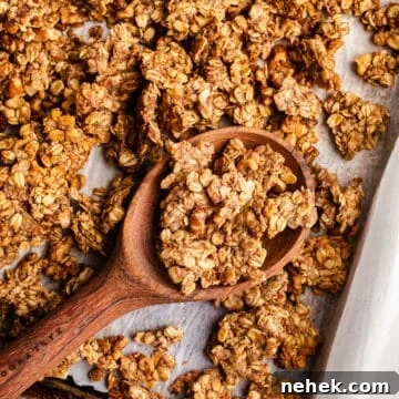 Granola in a baking pan.