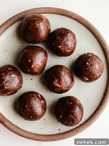 Protein balls on a rustic plate.