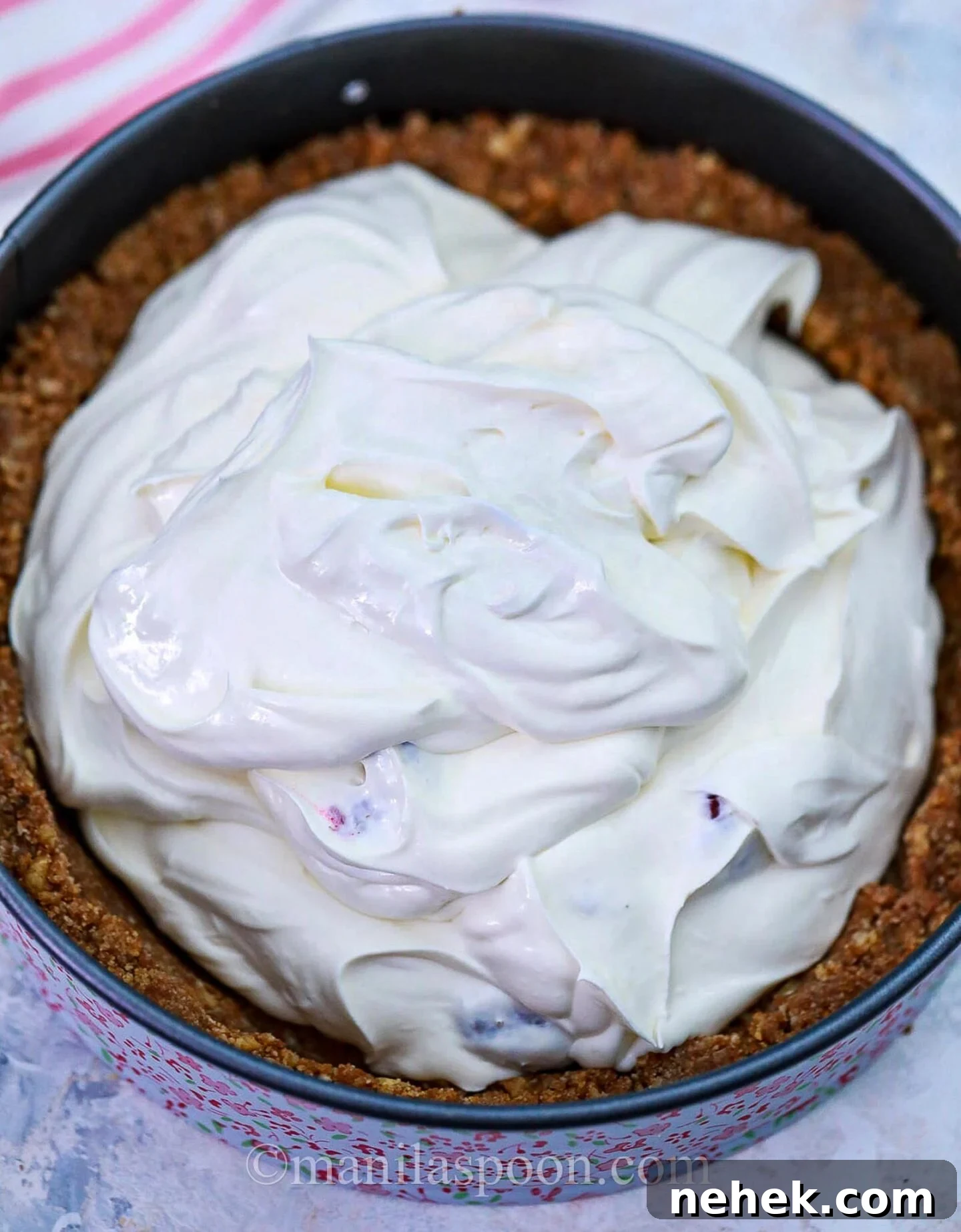 cream cheese cheesecake on springform pan