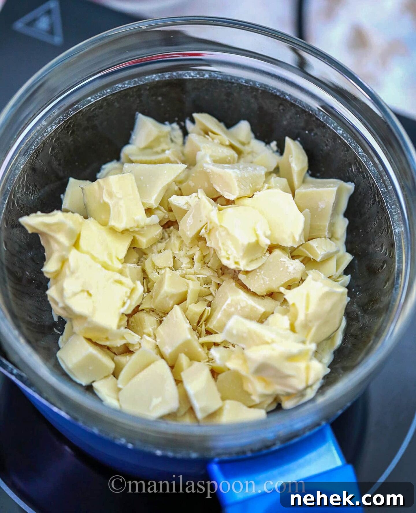 White chocolate and butter melting