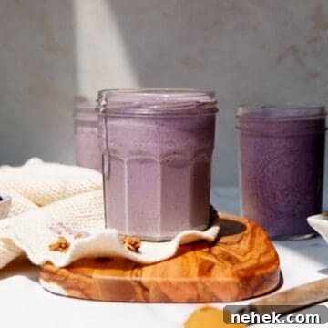 healthy blueberry banana protein smoothie