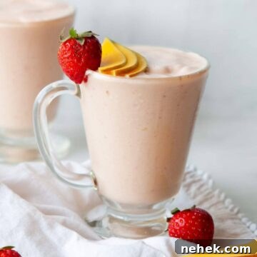protein banana mango strawberry smoothie