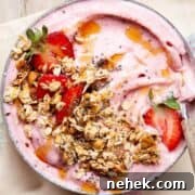 Creamy Strawberry Smoothie Bowl Recipe with Fresh Toppings 14 healthy homemade protein strawberry smoothie bowl