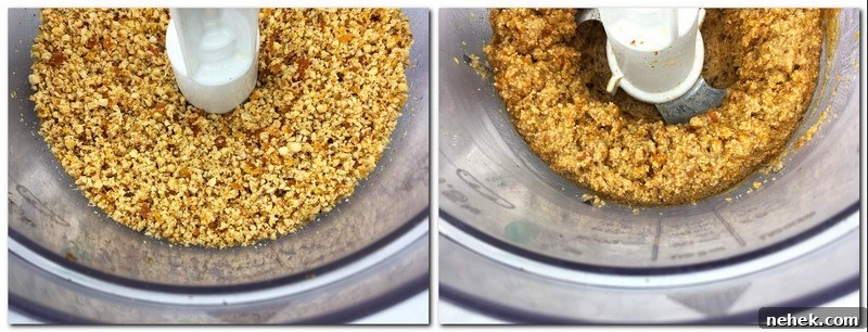 Photos 5-6: Praline powder in the bowl of a food processor