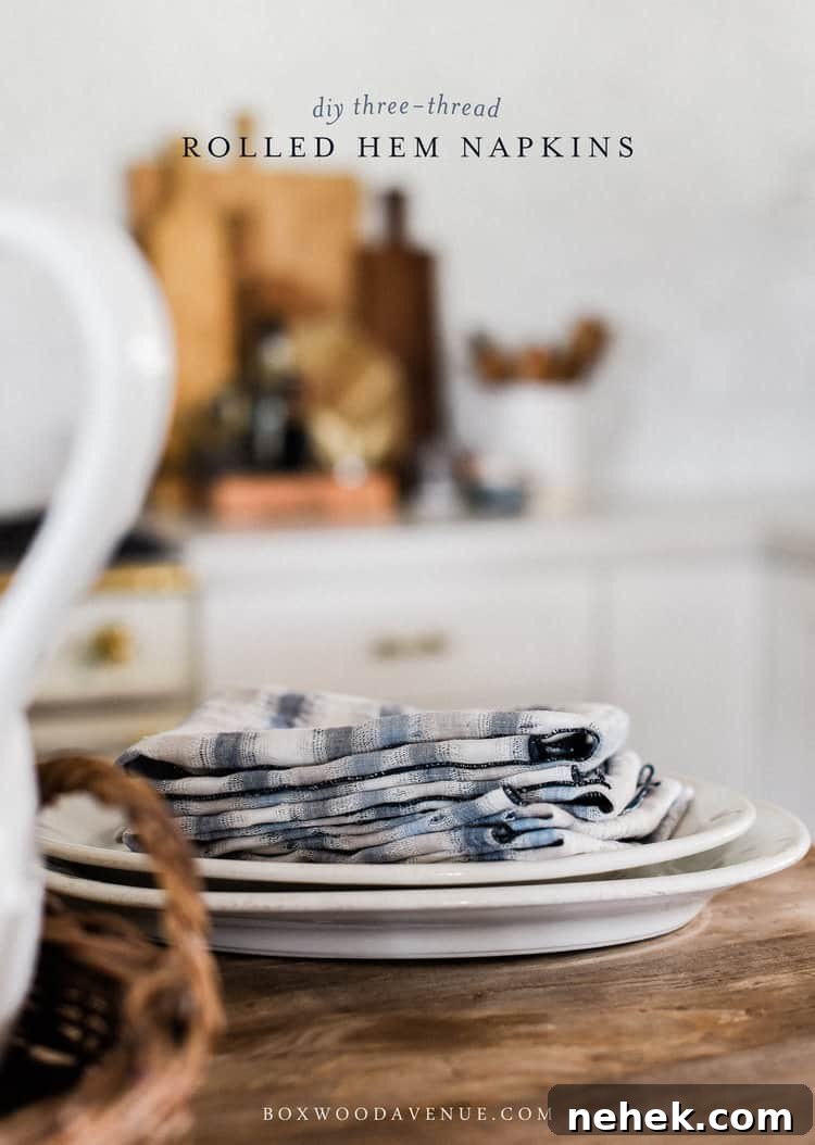 Three-Thread Rolled-Hem Cloth Napkins: Durable Linen Set 4 img 4493 3