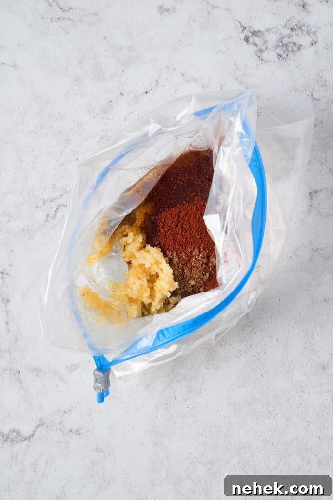 Seasoning and spices in a resealable bag
