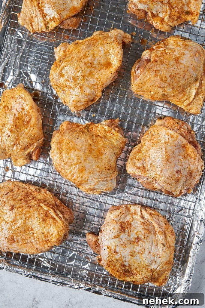 Marinated pollo asado on a wire rack