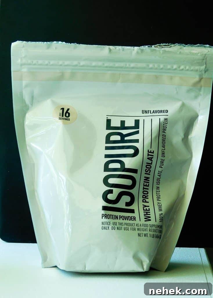 bag of isopure protein powder for baking low carb bread
