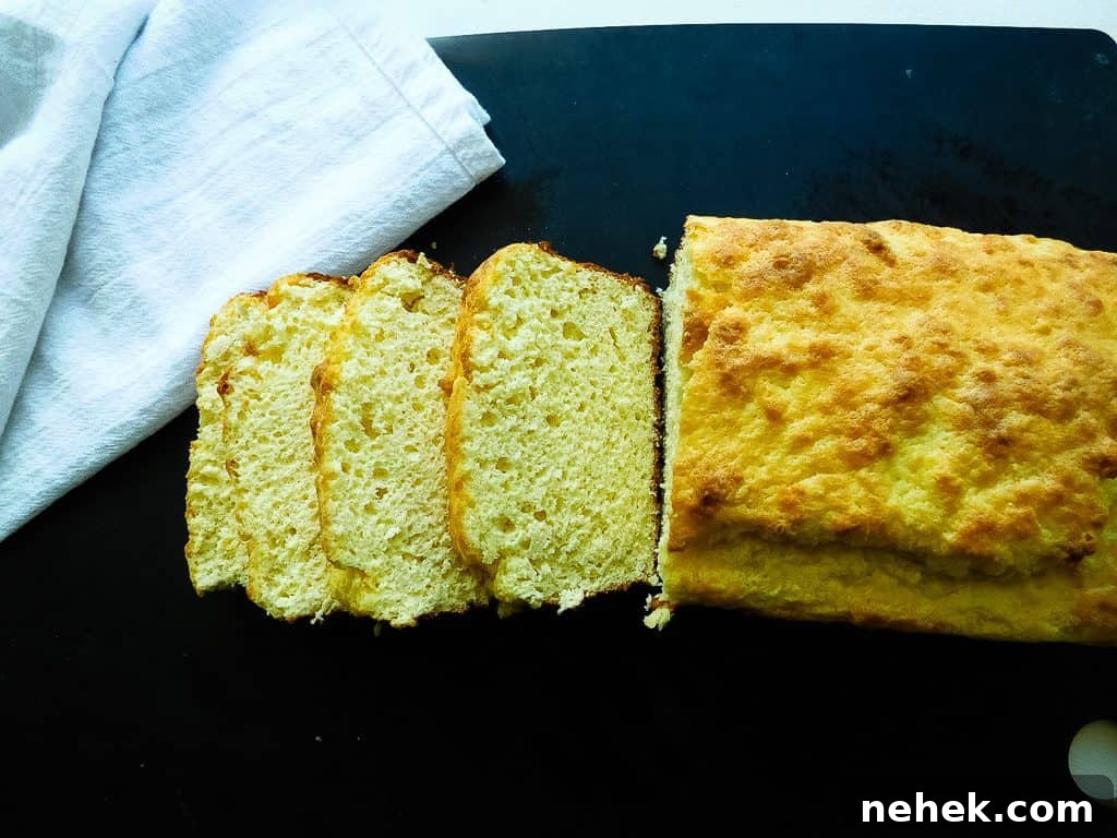 slices of low carb bread on a serving board.