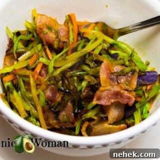 Bacon Broccoli Crackslaw in white bowl