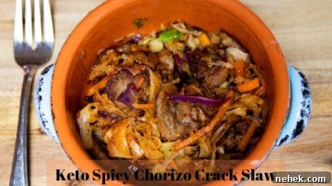 Family friendly low carb chorizo crack slaw