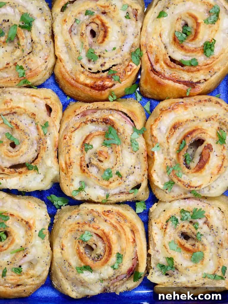 how to make ham and swiss pinwheels