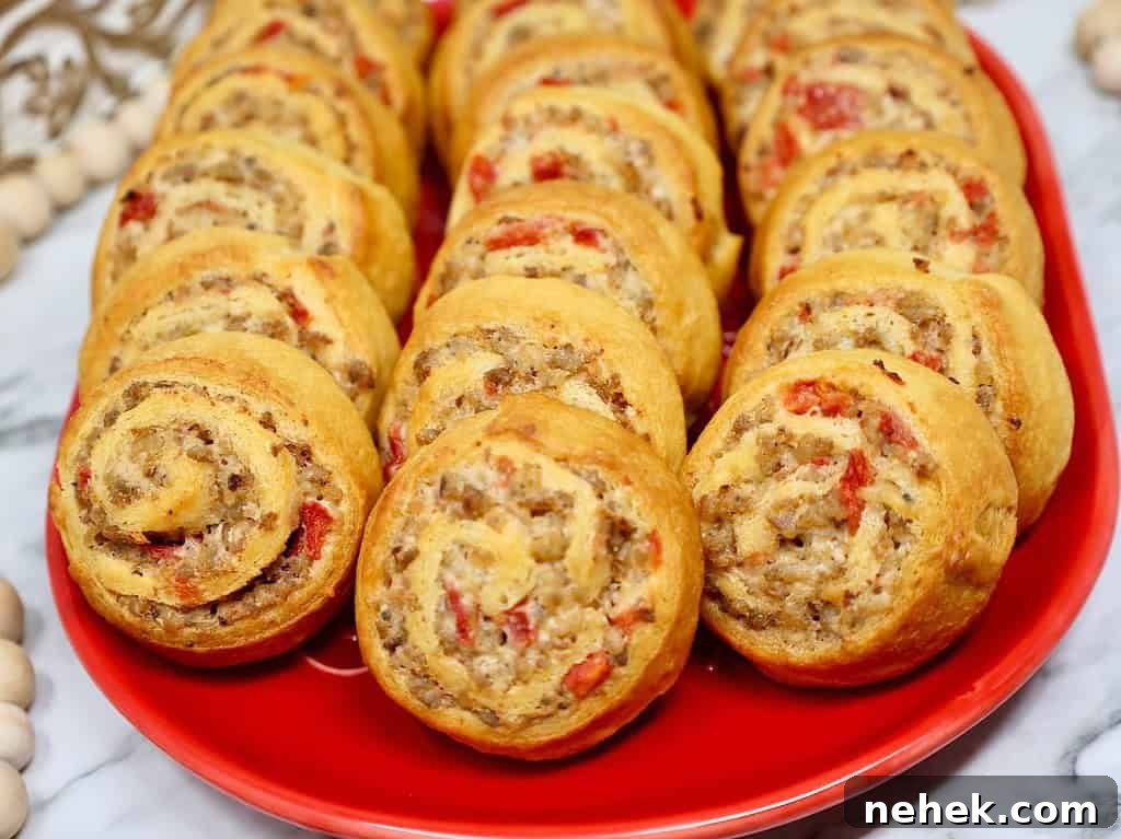 crescent pinwheels with sausage and cream cheese