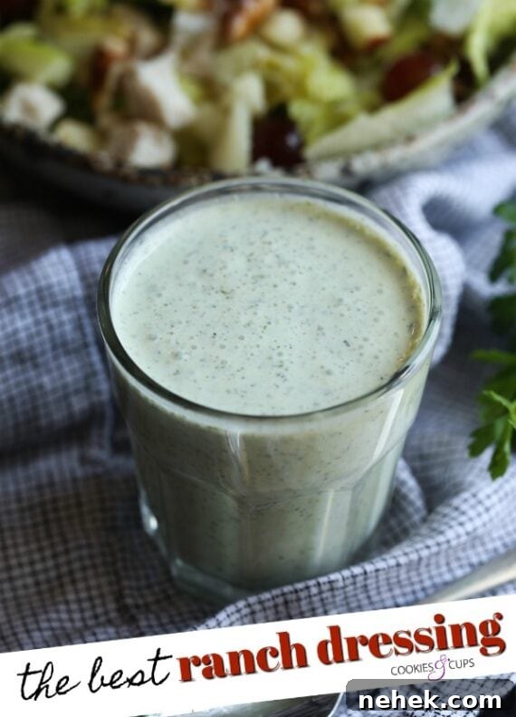 A Glass Full of Homemade Ranch Dressing