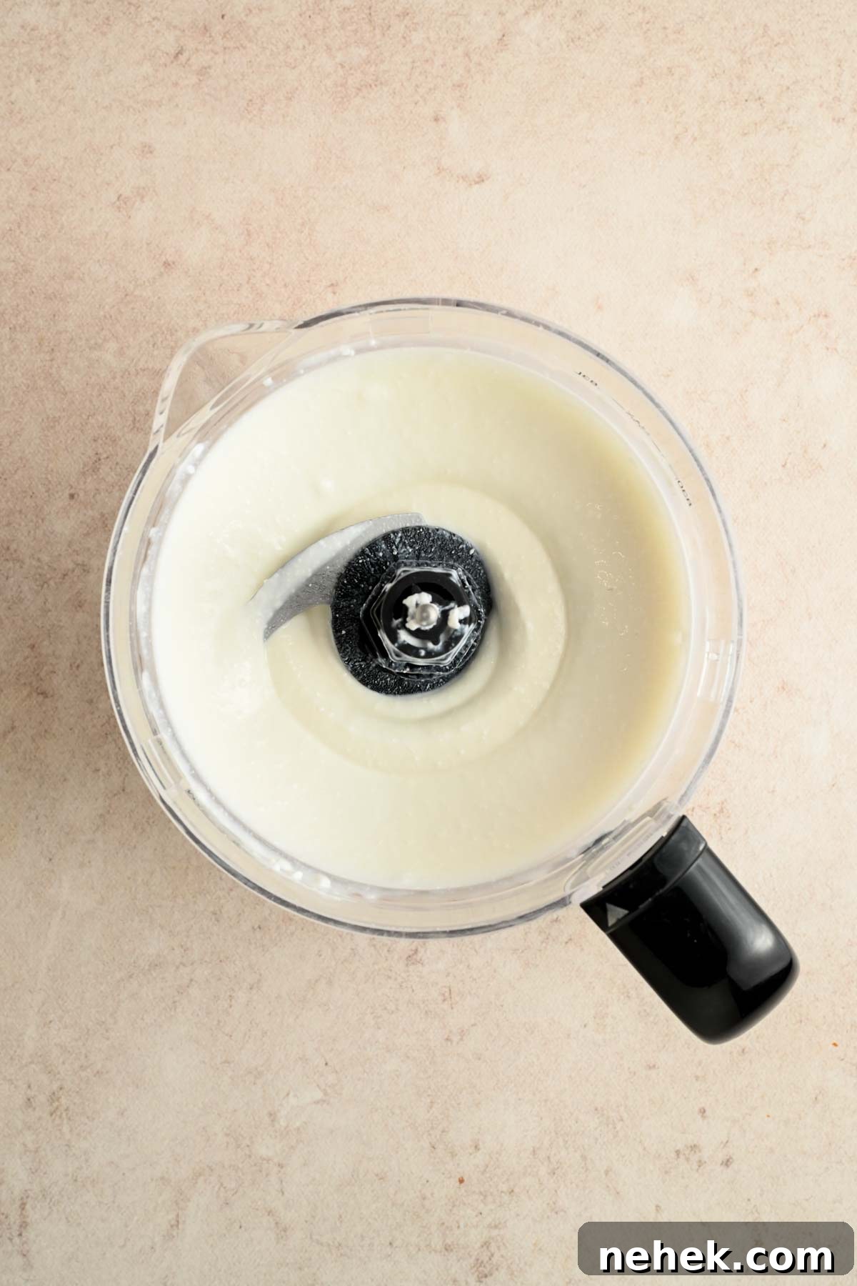 blended cottage cheese in a small food processor.