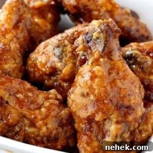 Whiskey Chicken Wings in a bowl
