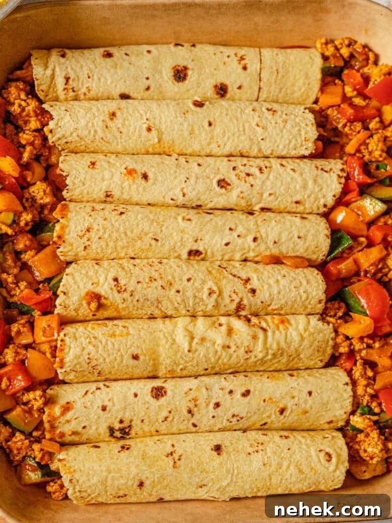 casserole dish filled with enchiladas