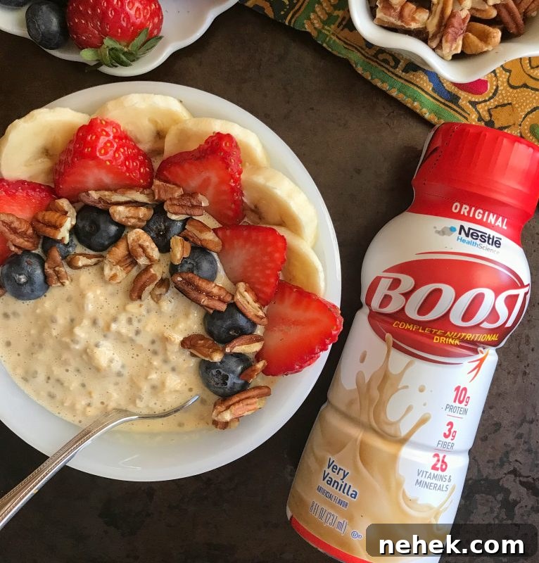 Very Vanilla Cinnamon & Pecan Overnight Oats via lizshealthytable.com