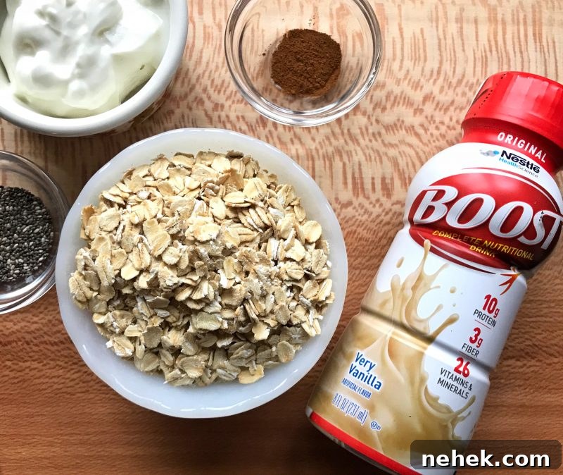 Very Vanilla Cinnamon & Pecan Overnight Oats via lizshealthytable.com
