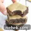 35 High-Protein Vegan Powder Recipes for Smoothies & Snacks 7 Three coffee brownies stacked on top of each other.