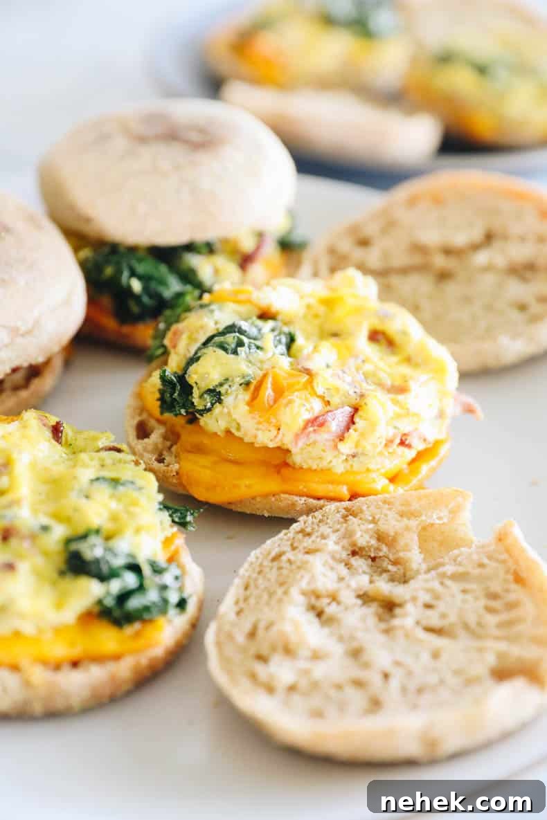 egg mcmuffins on a plate.
