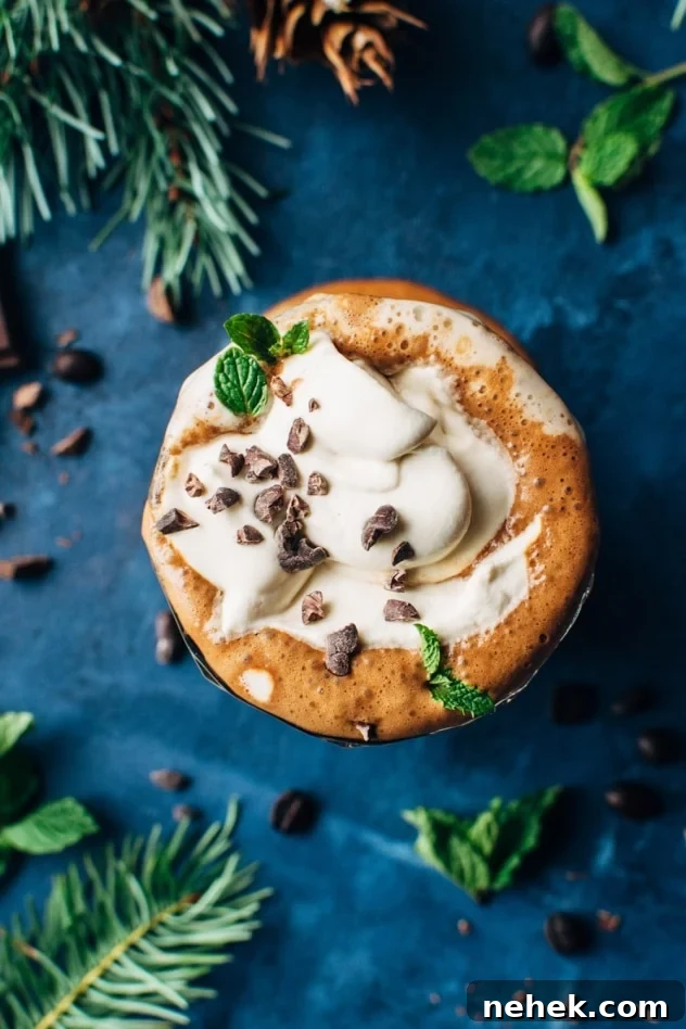Peppermint mocha bulletproof coffee! The best seasonal upgrade to a classic bulletproof coffee. Easy to make and so SO delicious!