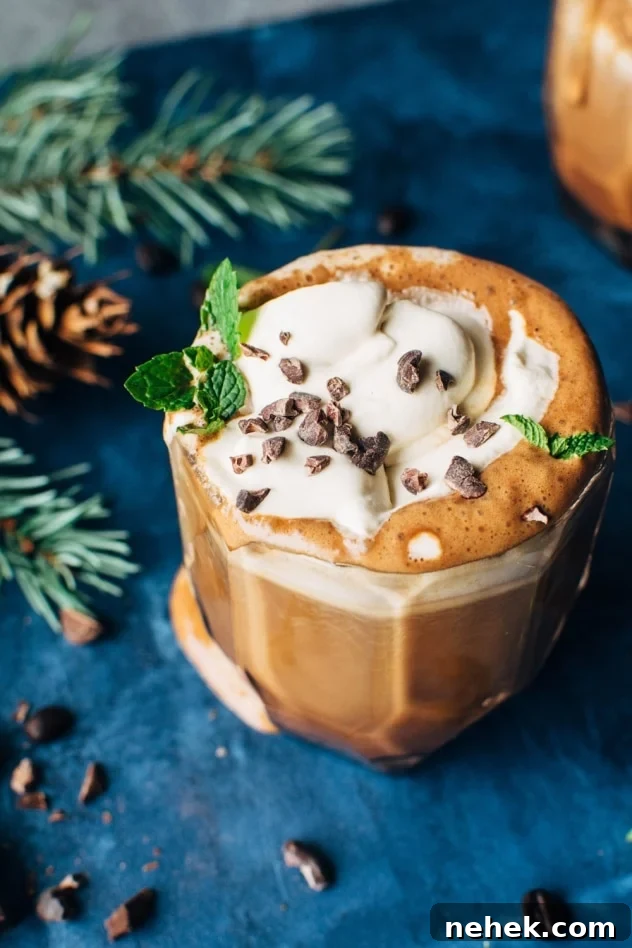 Peppermint mocha bulletproof coffee! The best seasonal upgrade to a classic bulletproof coffee. Easy to make and so SO delicious!