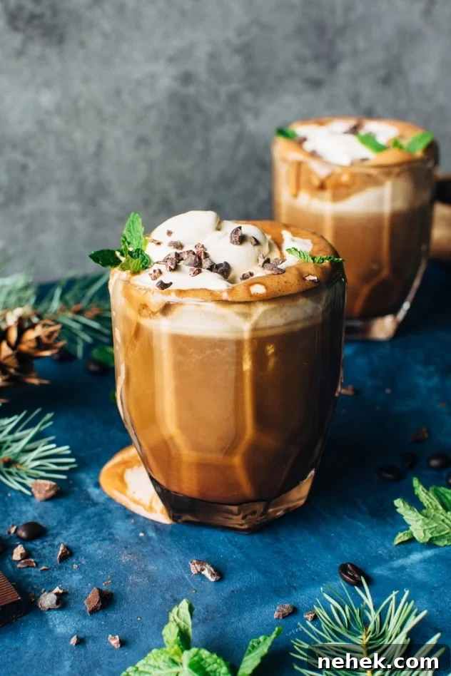 Peppermint mocha bulletproof coffee! The best seasonal upgrade to a classic bulletproof coffee. Easy to make and so SO delicious!