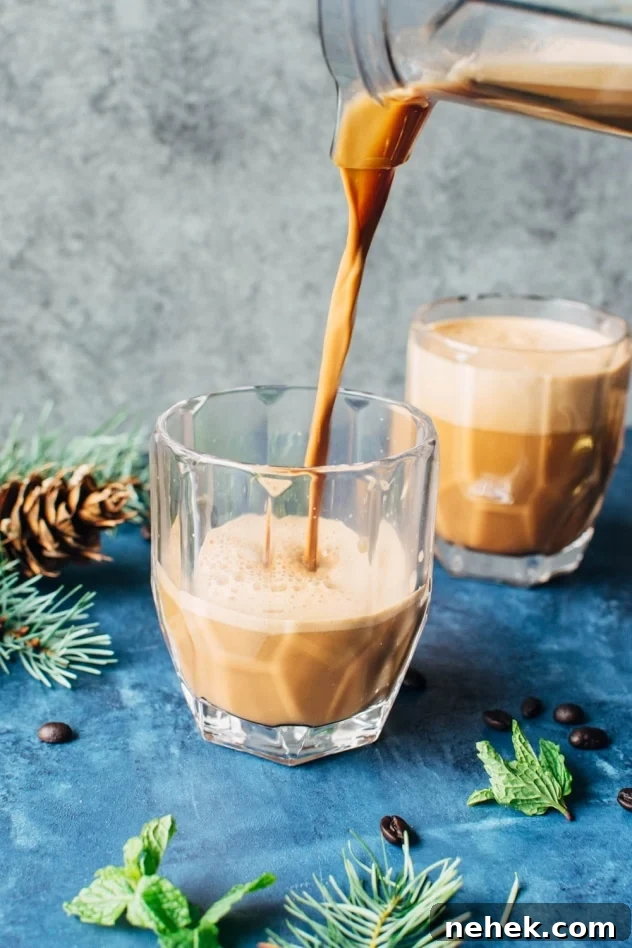 Peppermint mocha bulletproof coffee! The best seasonal upgrade to a classic bulletproof coffee. Easy to make and so SO delicious!